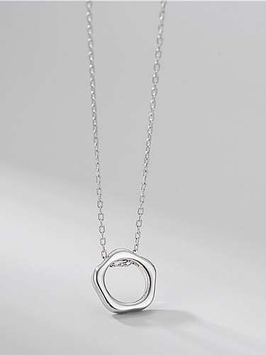 925 Sterling Silver Hexagon Minimalist Necklace
