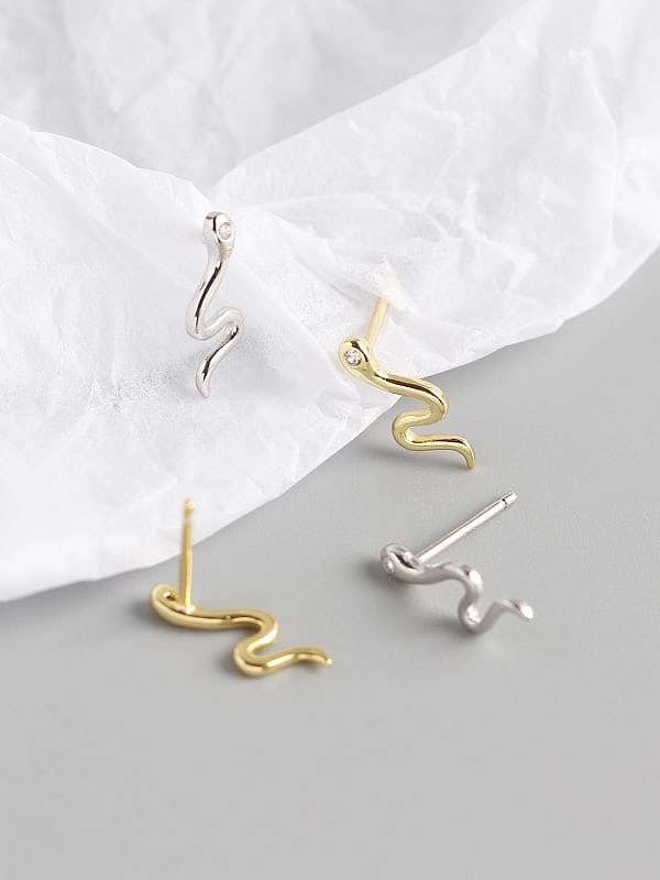 925 Sterling Silver Snake Trend Stud Earring