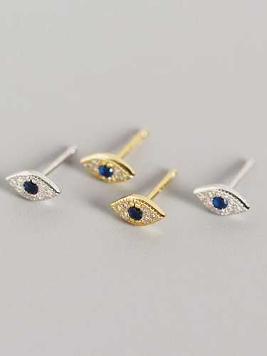 925 Sterling Silver Rhinestone Blue Evil Eye Trend Stud Earring