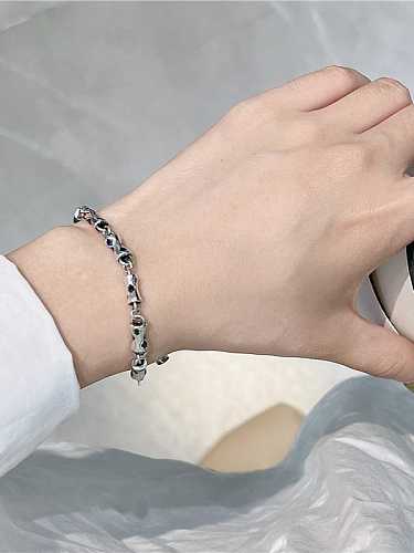 Geometrisches Vintage-Armband aus 925er Sterlingsilber mit Zirkonia