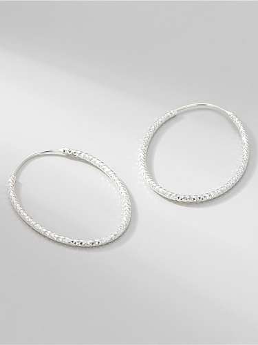Brinco de argola minimalista oval de prata esterlina 925