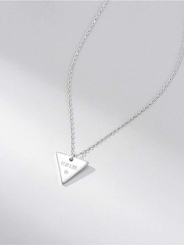 Collar minimalista de triángulo de plata de ley 925