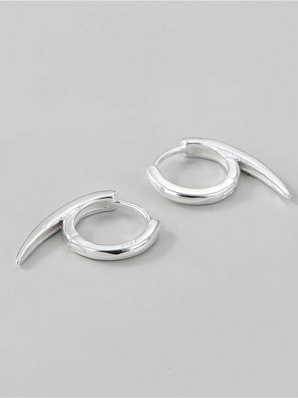 925 Sterling Silver Smooth Simple Pointed Tail Ear Ring