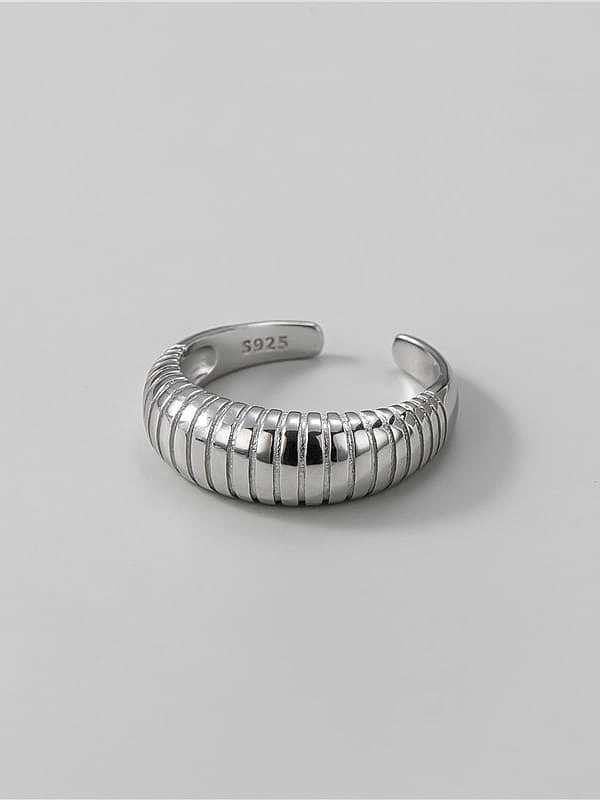 925 Sterling Silver Vertical Stripe Vintage Band Ring