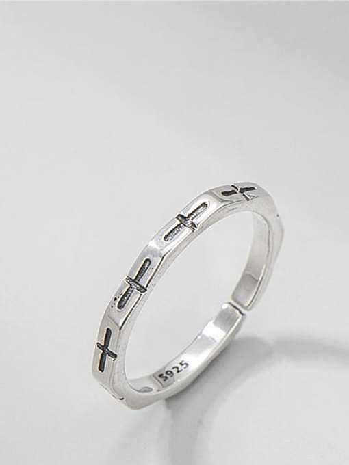 925 Sterling Silver Geometric Vintage Band Ring
