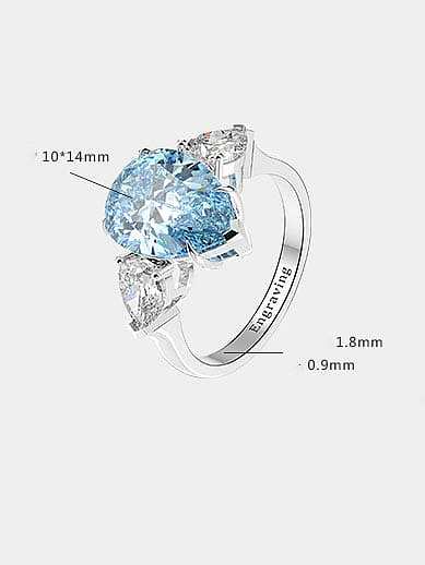 925 Sterling Silver High Carbon Diamond Water Drop Luxury Ring
