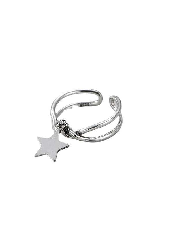925 Sterling Silver Vintage Five Pointed Star Stackable Ring