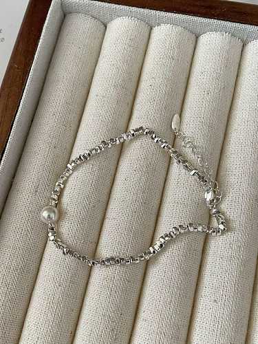 925 Sterling Silver Freshwater Pearl Dainty Beaded Bracelet