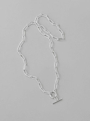 Collar minimalista de cadena geométrica hueca de plata de ley 925