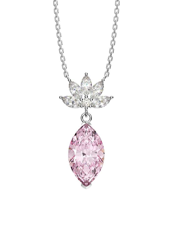 925 Sterling Silber High Carbon Diamant Wassertropfen Luxus Halskette