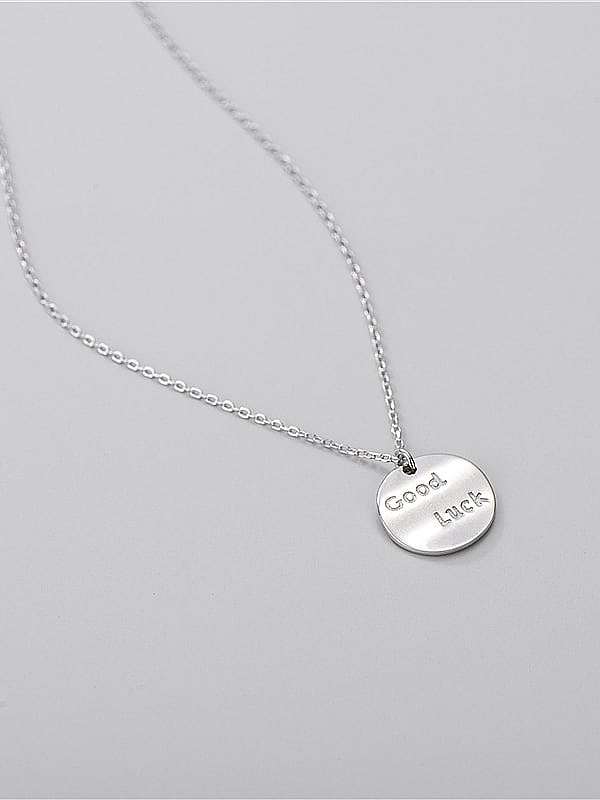 925 Sterling Silver Round Letter Minimalist Necklace