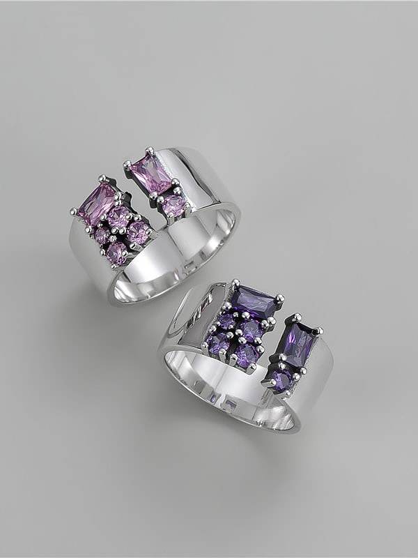 925 Sterling Silver Cubic Zirconia Vintage Band Ring