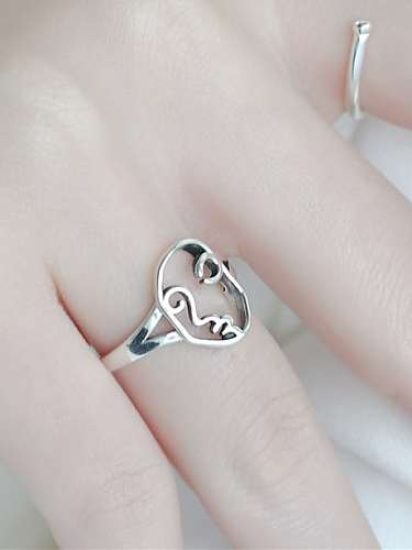 925 Sterling Silver Minimalist Hollow Facebook Band Ring