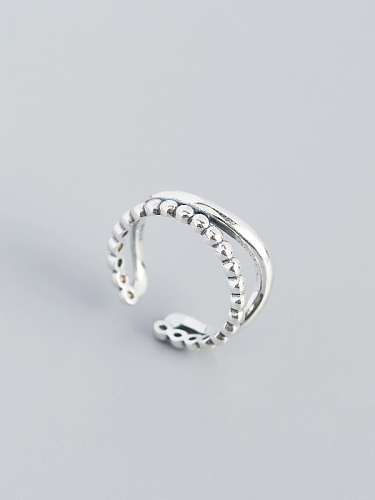 Geometrischer Vintage-stapelbarer Ring aus 925er Sterlingsilber