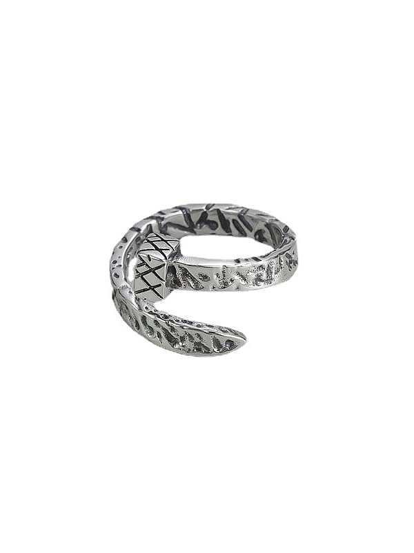 925 Sterling Silver Irregular Nail Vintage Band Ring