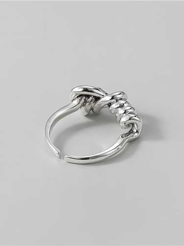 925 Sterling Silber Unregelmäßiger Vintage Twist Knot Band Ring