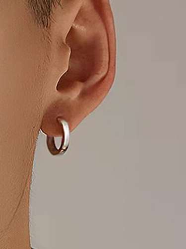 Boucle d'oreille unique minimaliste ronde en argent sterling 925 (simple - une seule)