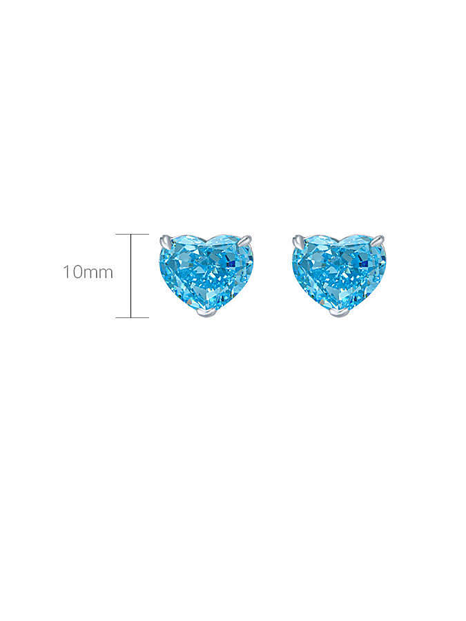 925 Sterling Silber Diamant-Herz-zierlicher Ohrring mit hohem Kohlenstoffgehalt