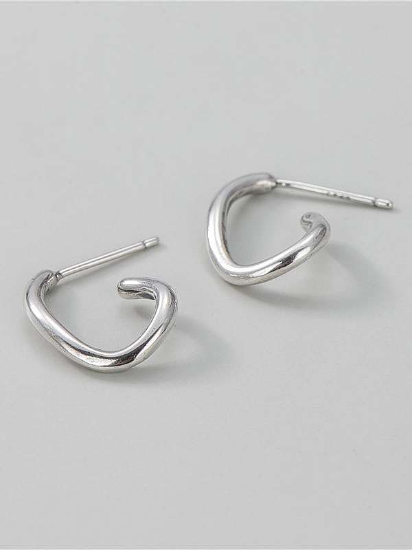 925 Sterling Silver Irregular Minimalist Stud Earring