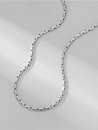 Minimalistische Bambusgelenk-Halskette aus 925er Sterlingsilber