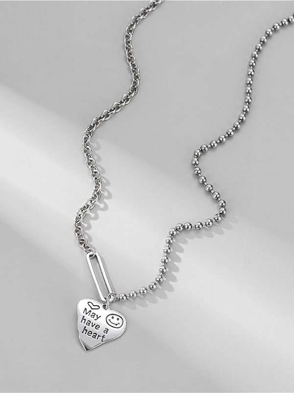 925 الفضة الاسترليني سلسلة الخرزة خمر القلب قلادة قلادة بحرف