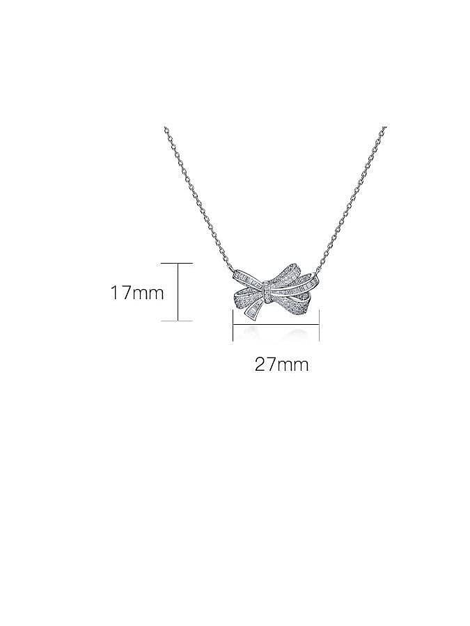 Geometrische zierliche Halskette aus 925er Sterlingsilber mit hohem Karbondiamanten