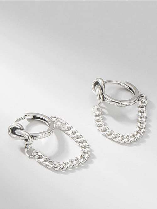 925 Sterling Silver Tassel Vintage Huggie Earring