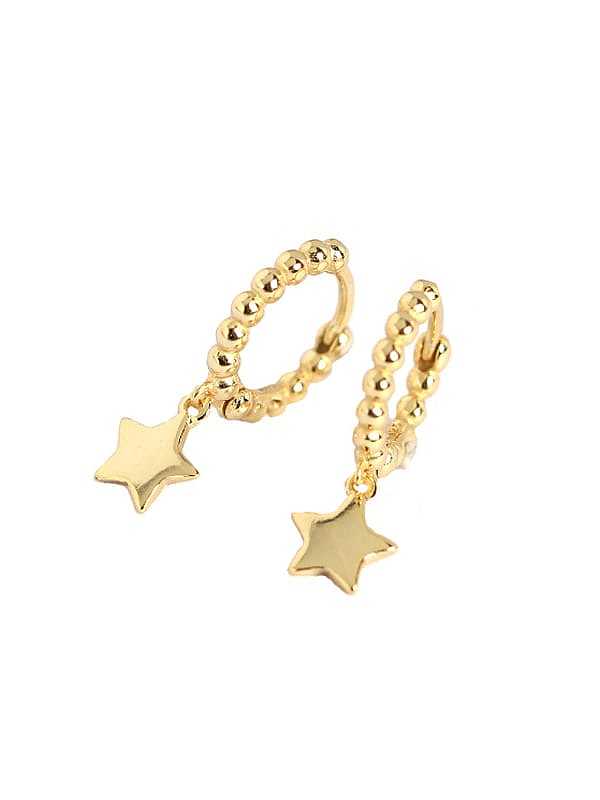 Boucles d'oreilles Huggie Artisan étoile en argent sterling 925 avec oxyde de zirconium
