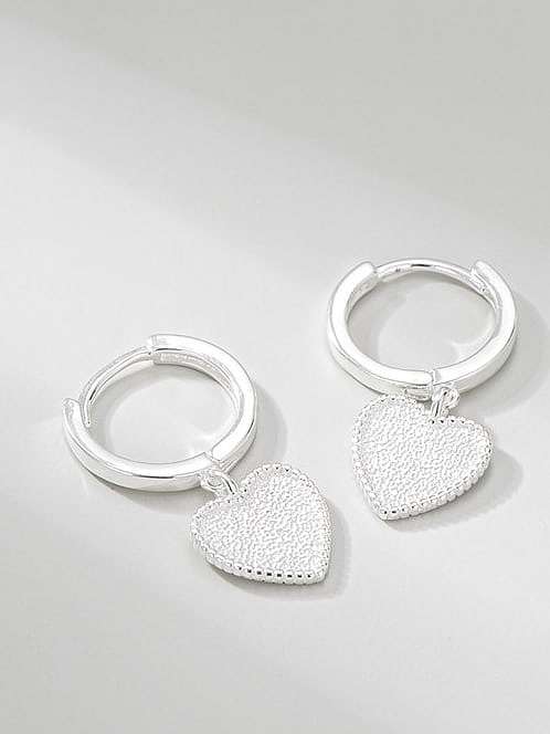 925 Sterling Silver Heart Minimalist Huggie Earring