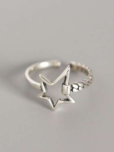 925 Sterling Silver Geometric Trend Band Ring