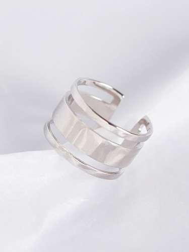 خاتم من الفضة الإسترليني عيار 925 يمكن تكويمه بشكل هندسي بسيط