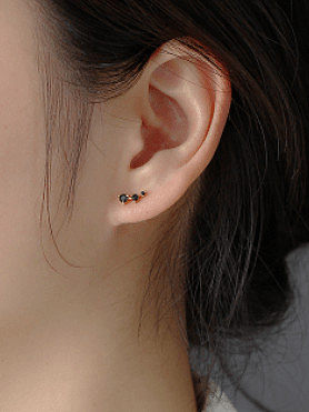 925 Sterling Silver Cubic Zirconia Geometric Minimalist Stud Earring