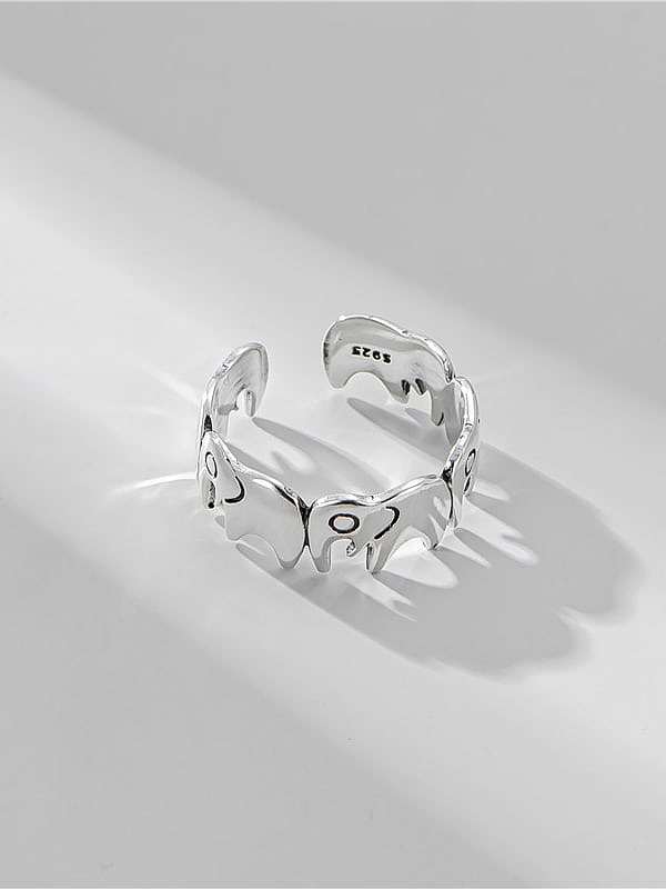 925 Sterling Silver Elephant Ethnic Band Ring
