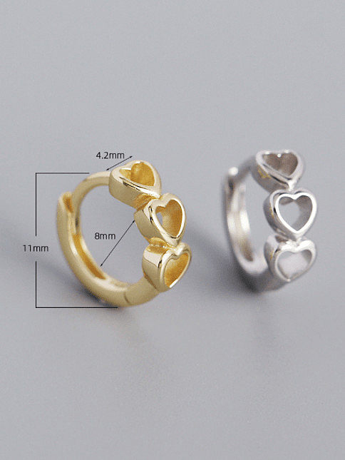 925 Sterling Silver Heart Minimalist Huggie Earring