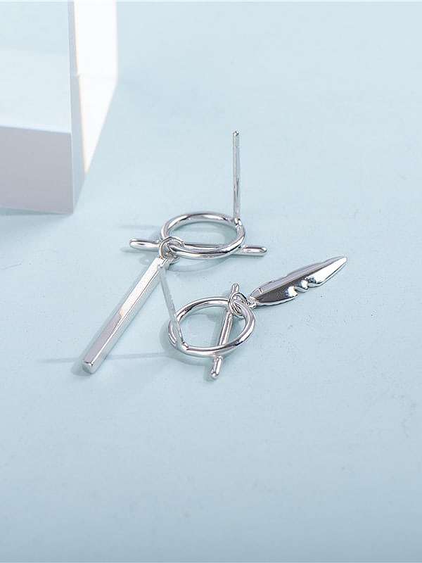 925 Sterling Silver Feather Minimalist Drop Earring