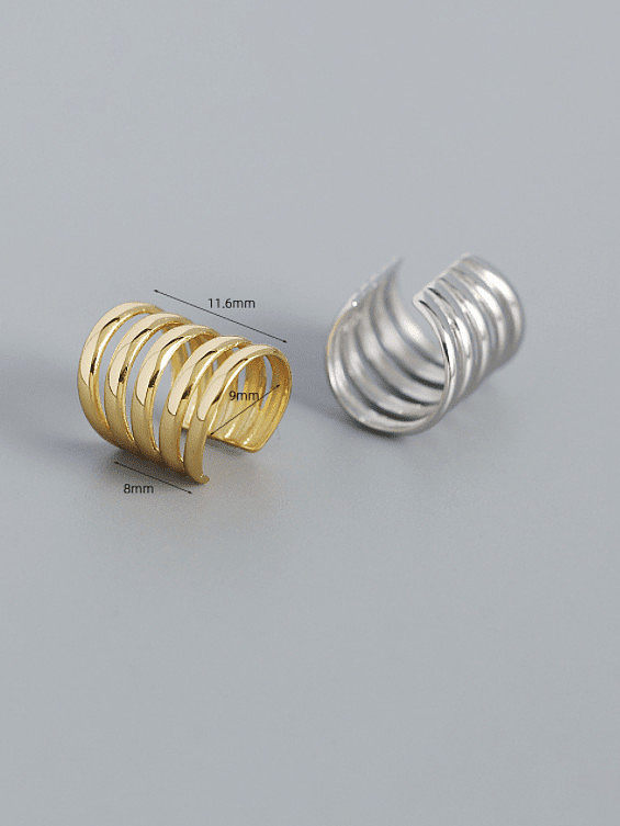 925 Sterling Silber Geometrisch Minimalistisch Einzeiliger Ohrclip Ohrring (Einzeln - Nur Eins)