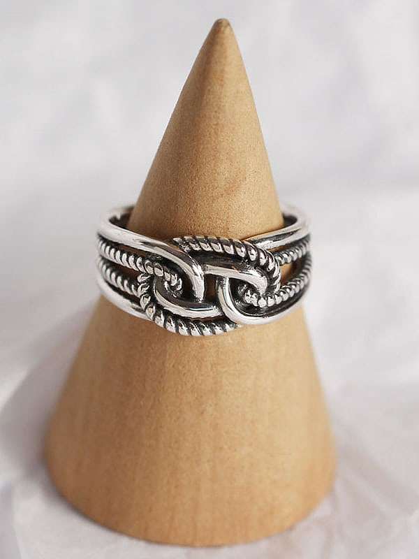 925 Sterling Silver Geometric Trend Band Ring