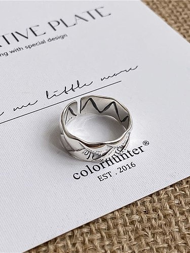 925 Sterling Silver Geometric Trend Band Ring