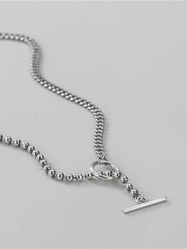 925 Sterling Silver Irregular Vintage Hollow Chain Necklace