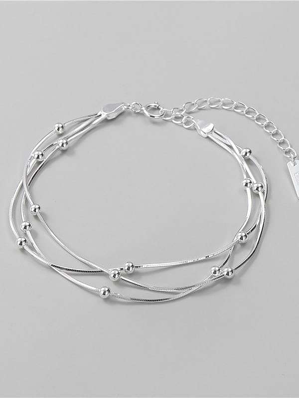 925 Sterling Silber Perle rundes minimalistisches Strangarmband
