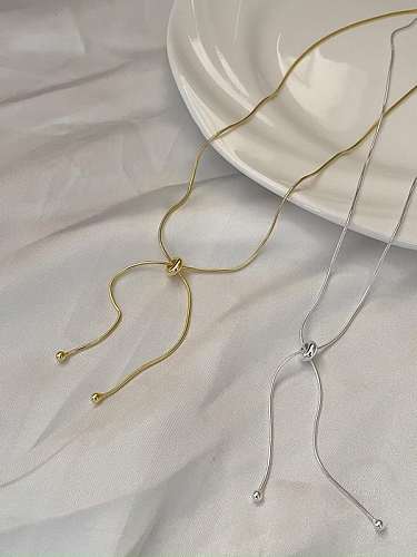 925 Sterling Silver Geometric Trend Lariat Necklace