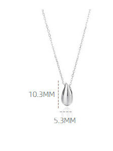 925 Sterling Silver Water Drop Minimalist Necklace
