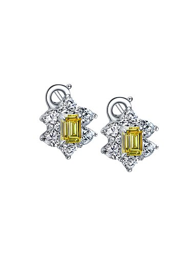 925 Sterling Silver High Carbon Diamond Geometric Luxury Earring