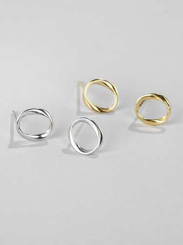 925 Sterling Silver Round Minimalist Stud Earring