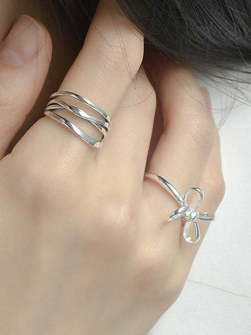 925 Sterling Silver Bowknot Minimalist Band Ring