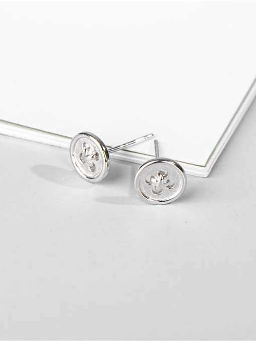 925 Sterling Silver Round Minimalist Stud Earring