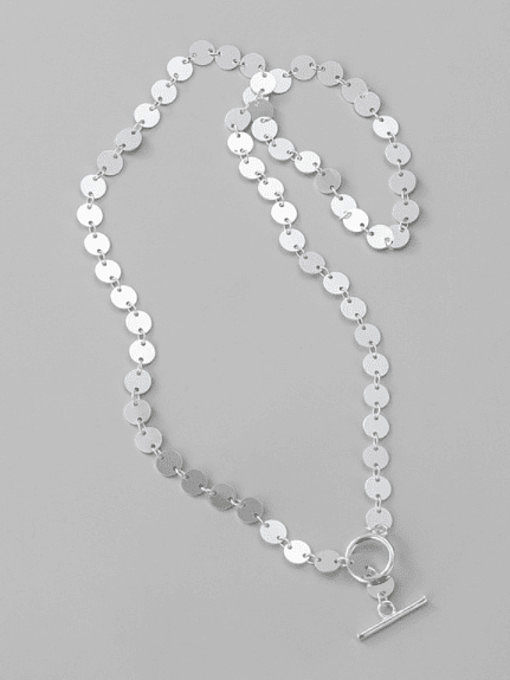 Glatte runde minimalistische Halskette aus 925er Sterlingsilber