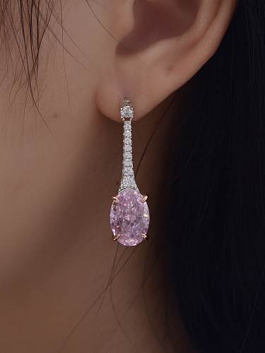 925 Sterling Silber High Carbon Diamant Wassertropfen Luxus Ohrring