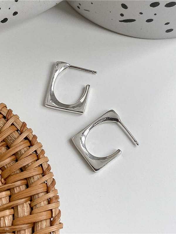 925 Sterling Silver Square Minimalist Stud Earring