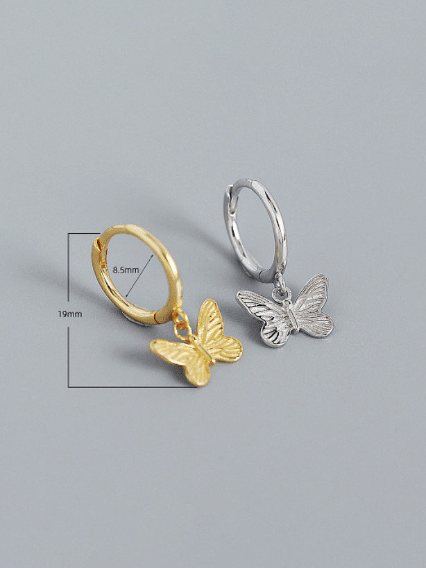 925 Sterling Silver Butterfly Vintage Huggie Earring